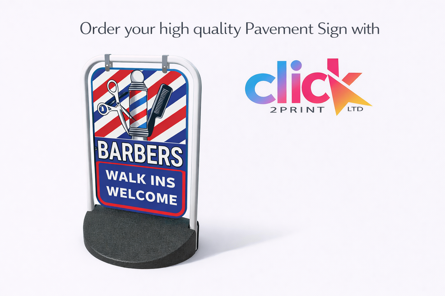 Metal Framed Pavement Swing Sign 500 x 750mm Panel