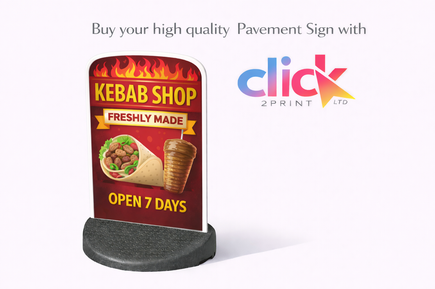 Pavement Sign Panel Sign with Black Base (460 x 783mm)