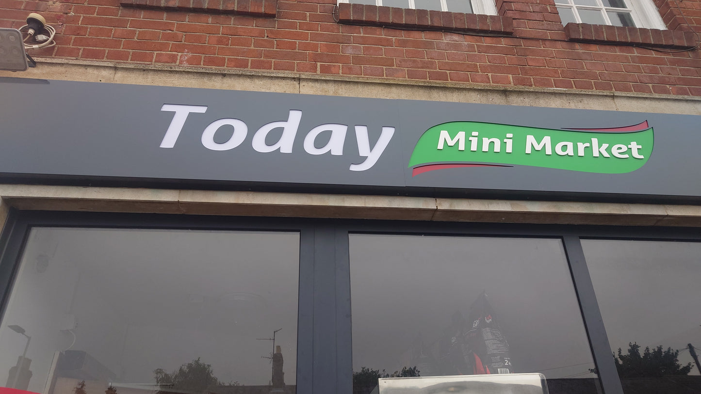 Laser Cut Aluminium Tray Sign (Illuminated)