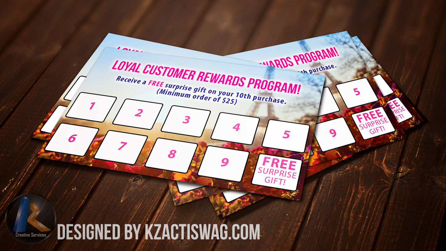 Double Sided Business Cards RECIEPT CARDS LOYALTY CARDS