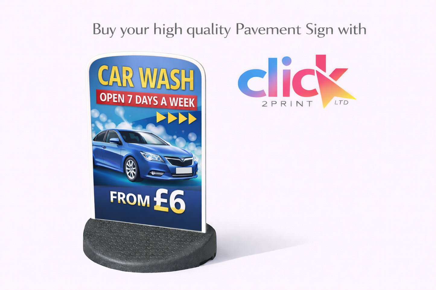 Pavement Sign Panel Sign with Black Base (460 x 783mm)