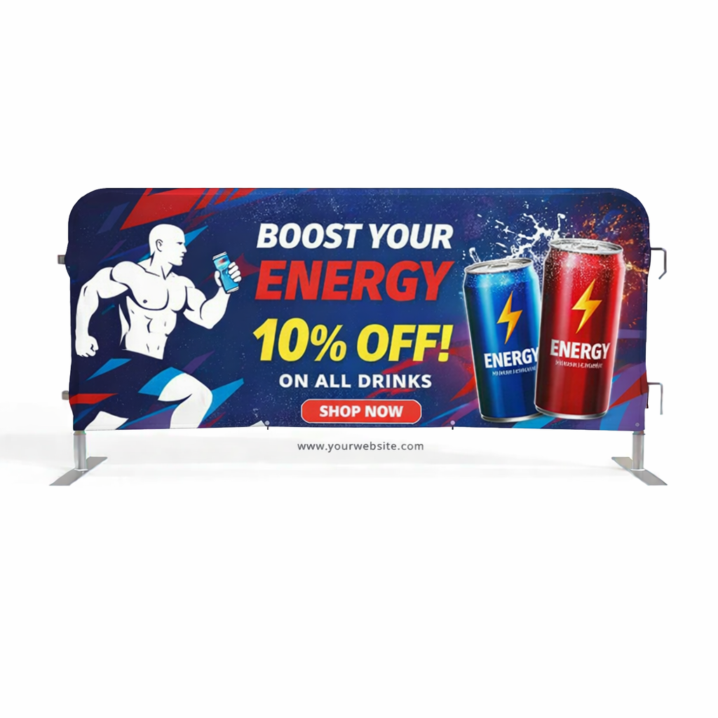 Crowd Control Barrier with Printed sleeve