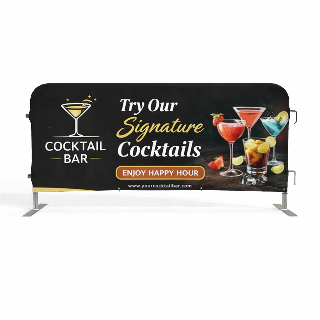 Crowd Control Barrier with Printed sleeve