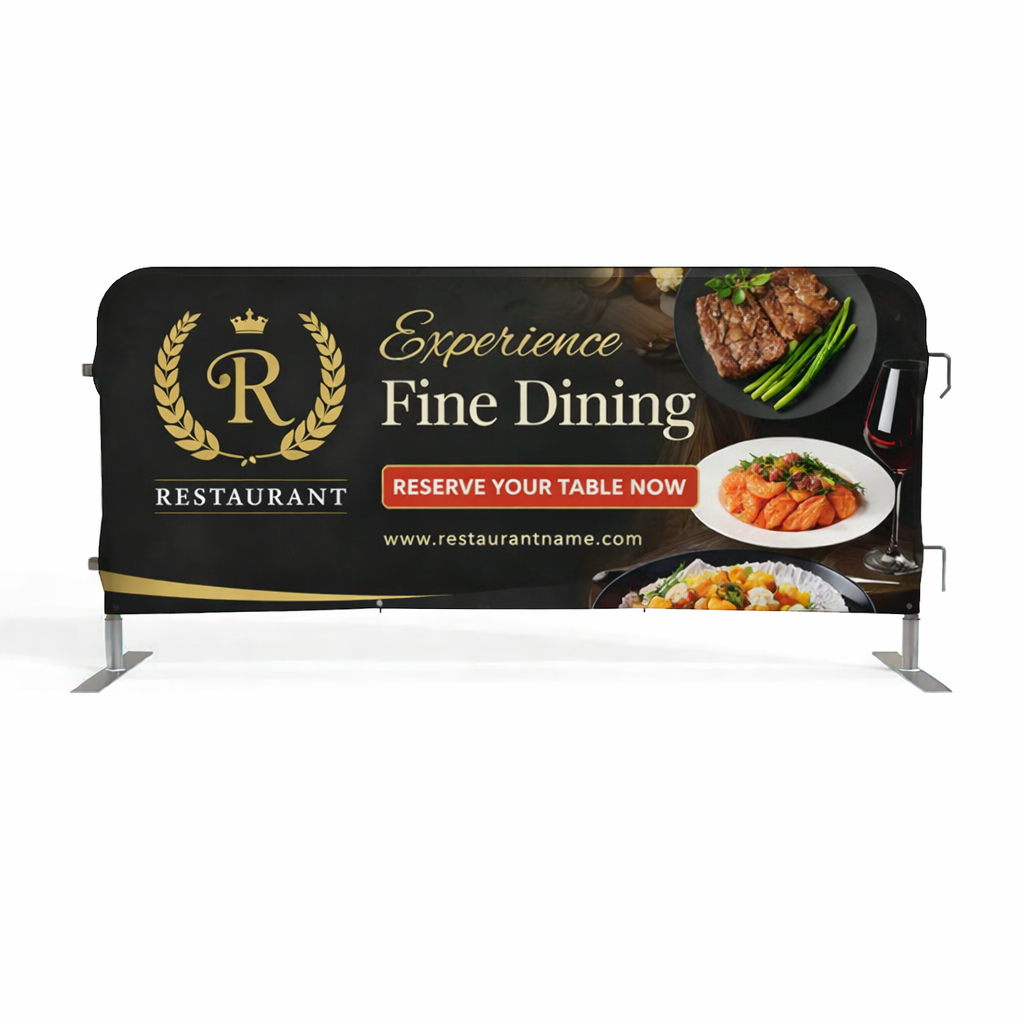 Crowd Control Barrier with Printed sleeve