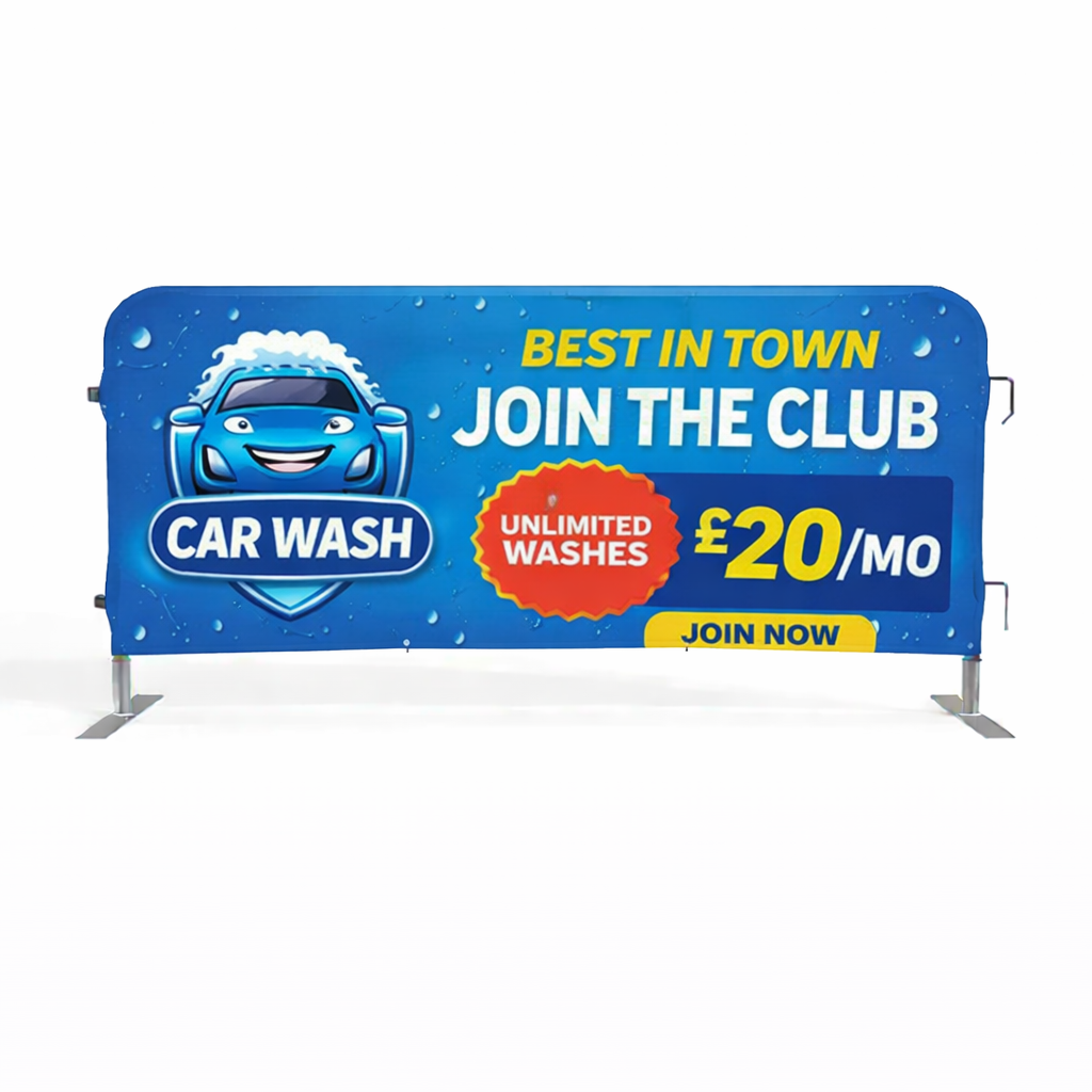 Crowd Control Barrier with Printed sleeve