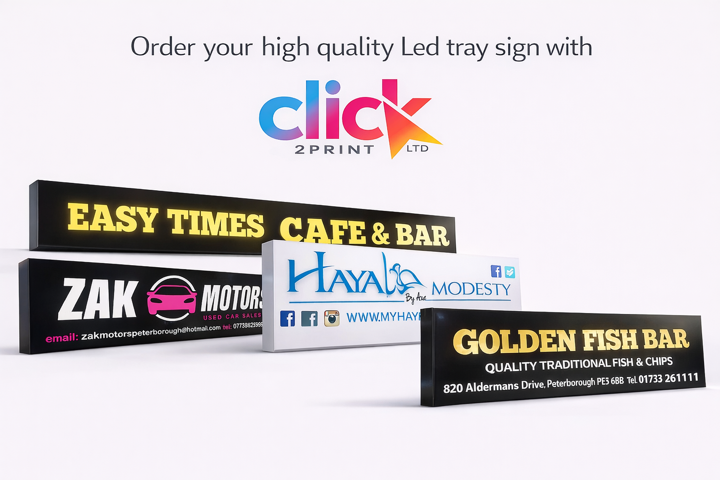 Laser Cut Aluminium Tray Sign (Illuminated)