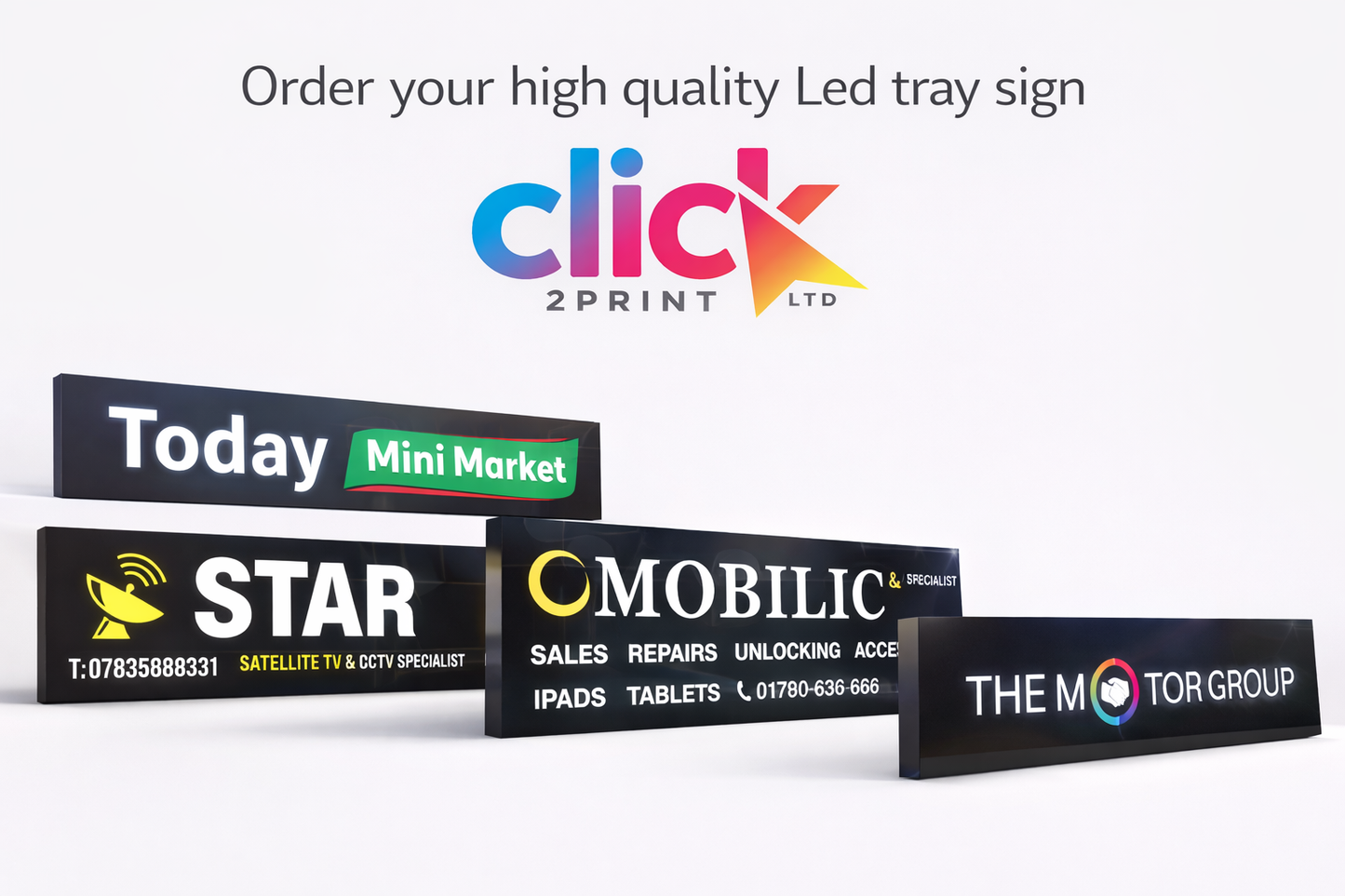 Laser Cut Aluminium Tray Sign (Illuminated)