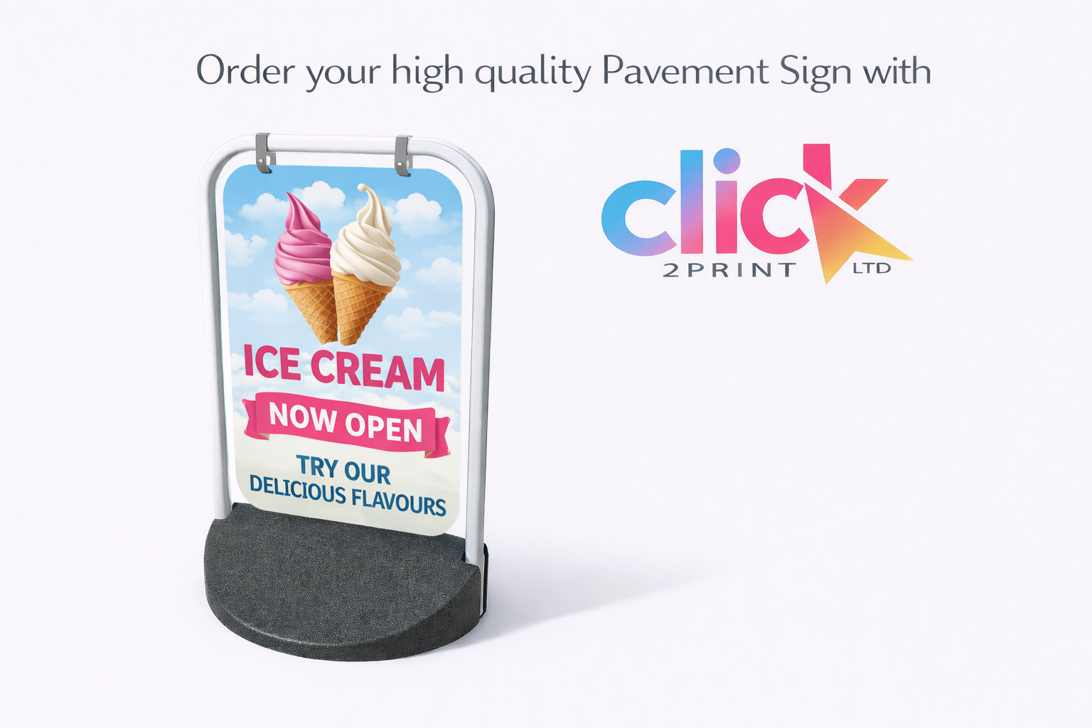 Metal Framed Pavement Swing Sign  430 x 625mm Panel