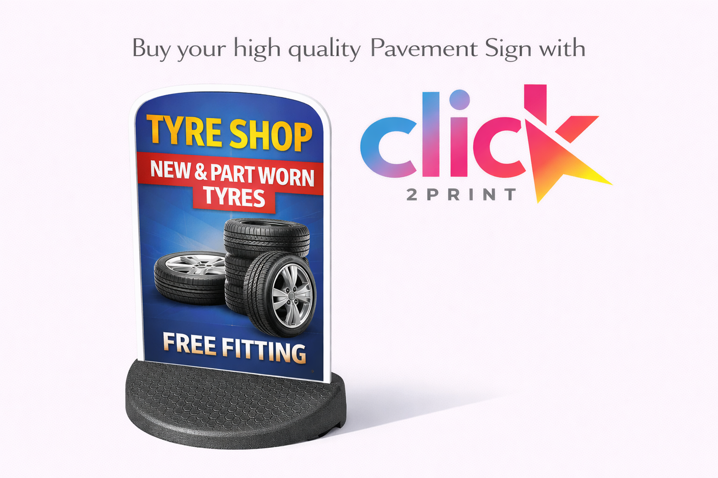 Pavement Sign Panel Sign with Black Base (460 x 783mm)