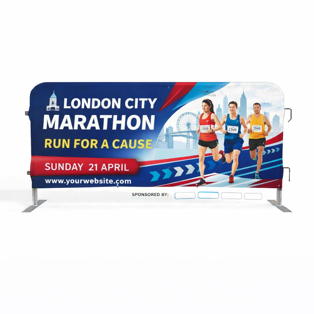 Crowd Control Barrier with Printed sleeve