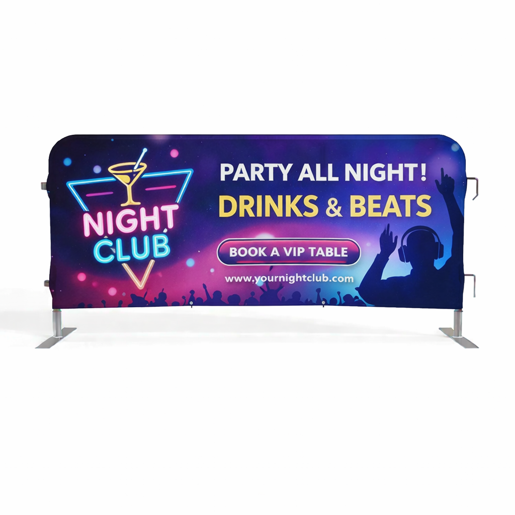 Crowd Control Barrier with Printed sleeve