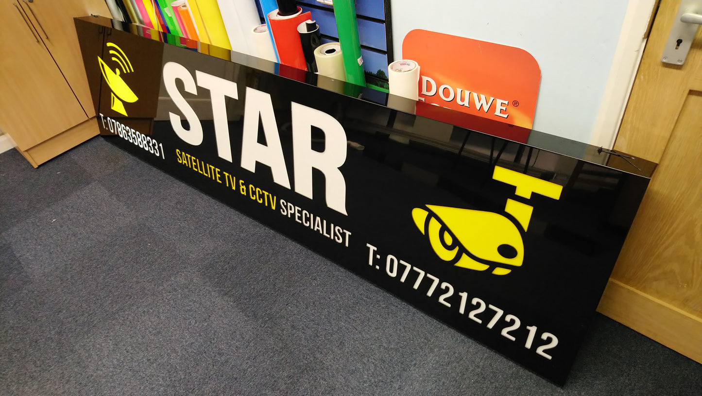 Laser Cut Aluminium Tray Sign (Illuminated)