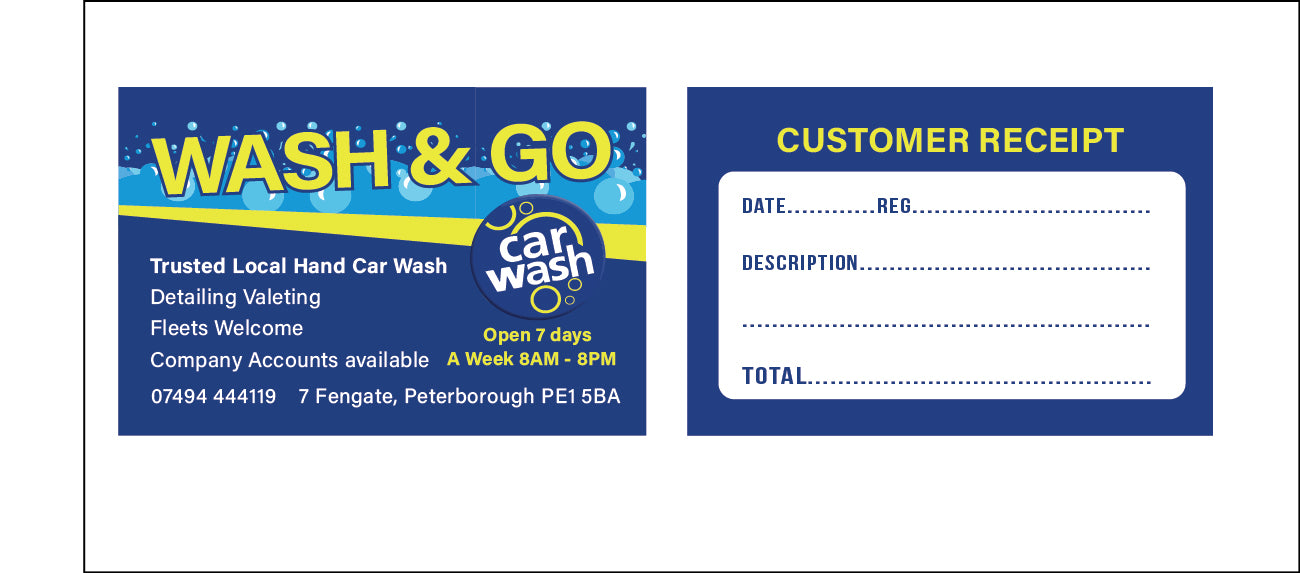 Double Sided Business Cards RECIEPT CARDS LOYALTY CARDS