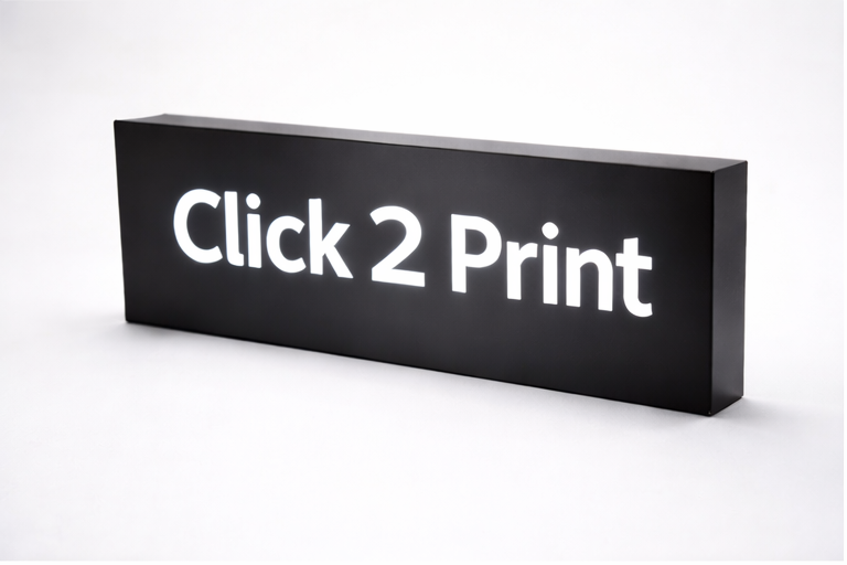 Laser Cut Aluminium Tray Sign (Illuminated)